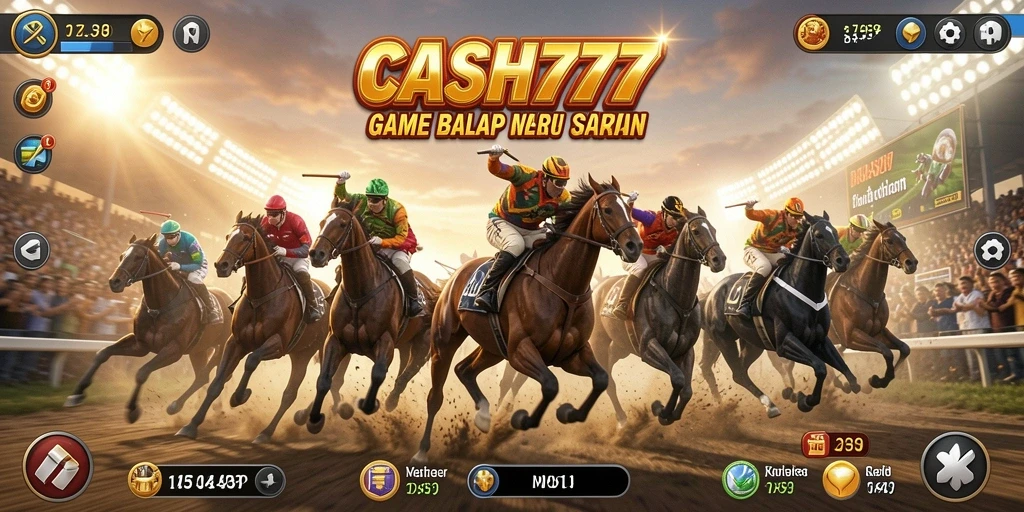 Screenshot gameplay CASH777 menampilkan balapan yang mendebarkan.