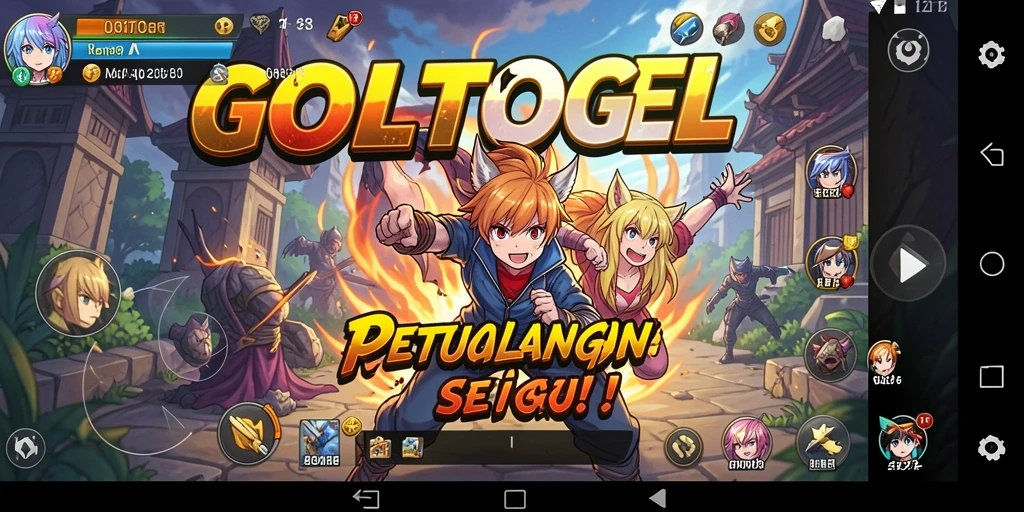 Tampilan screenshot GOLTOGEL dengan aksi karakter Anime yang dinamis.