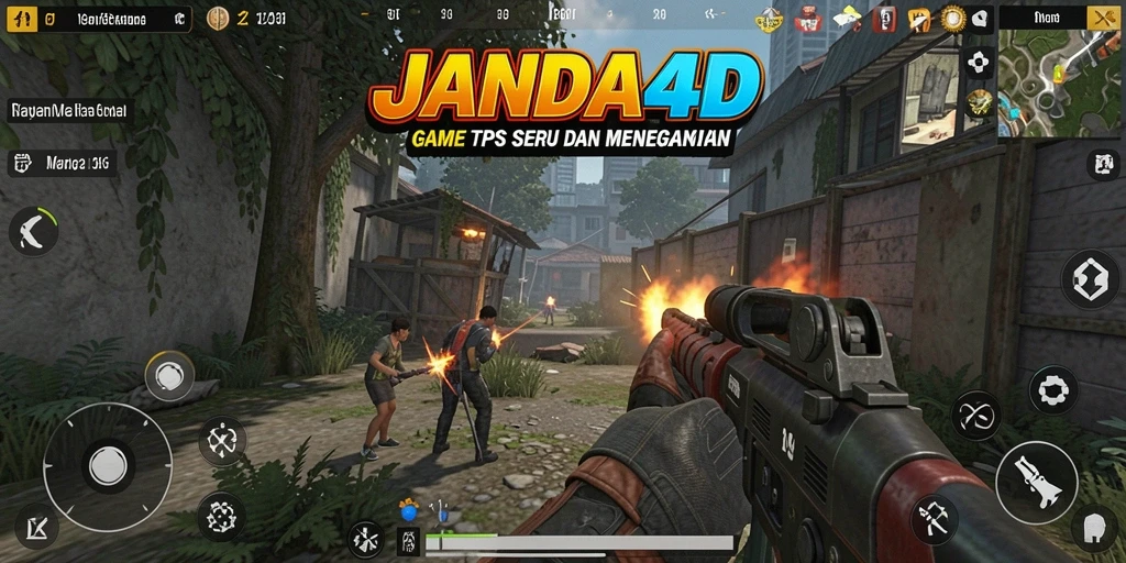 Tangkapan layar utama JANDA4D menampilkan aksi seru gameplay TPS.