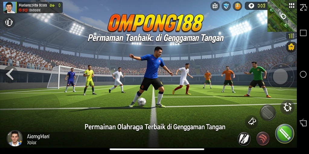 Screenshot gameplay OMPONG188 yang menampilkan aksi seru olahraga.
