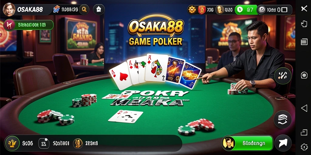 Tampilan gameplay seru di OSAKA88 saat bermain Poker.
