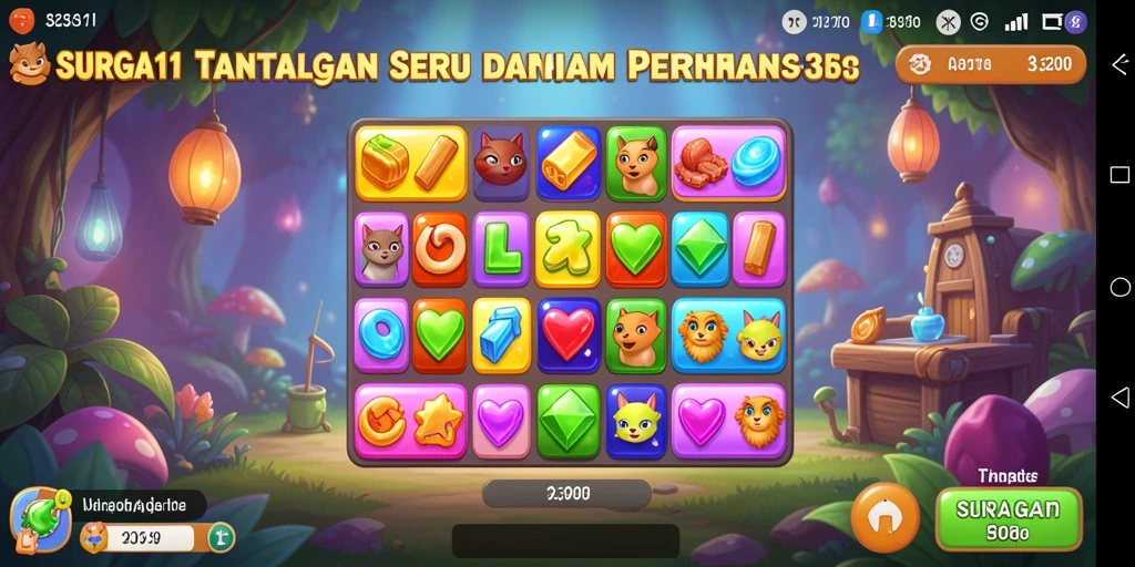 Screenshot menampilkan gameplay menantang dari SURGA11 yang penuh warna.