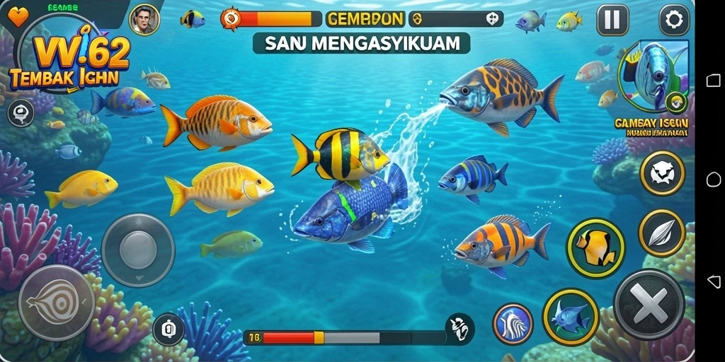Tangkapan layar gameplay Tembak Ikan yang seru di VV62.