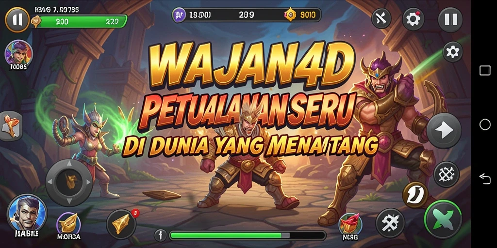 Tampilan gameplay seru dalam WAJAN4D dengan pemandangan petualangan.